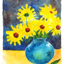 KJ-blomst-akvarel-21x29-Akvarel-Blomsteropstilling