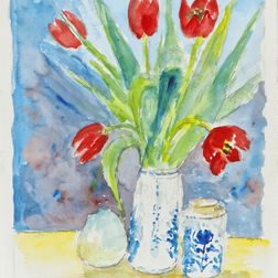 KJ-blomst-akvarel-45x30-valmue